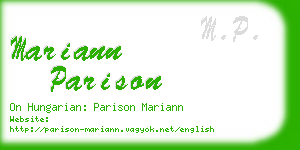 mariann parison business card